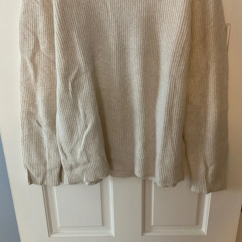 J.Crew Shaker-stitch crewneck sweater Fisherman heather oatmeal men's medium NWT